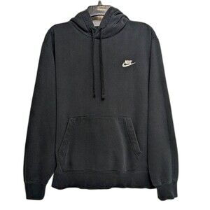 Nike Y2K Sportswear Swoosh Logo Black Hoodie Men's Size Medium Vintage